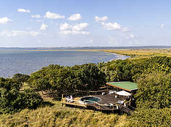 Makakatana Bay Lodge: Die Lodge aus der Vogelperspektive Makakatana Bay Lodge: Die Lodge aus der Vogelperspektive