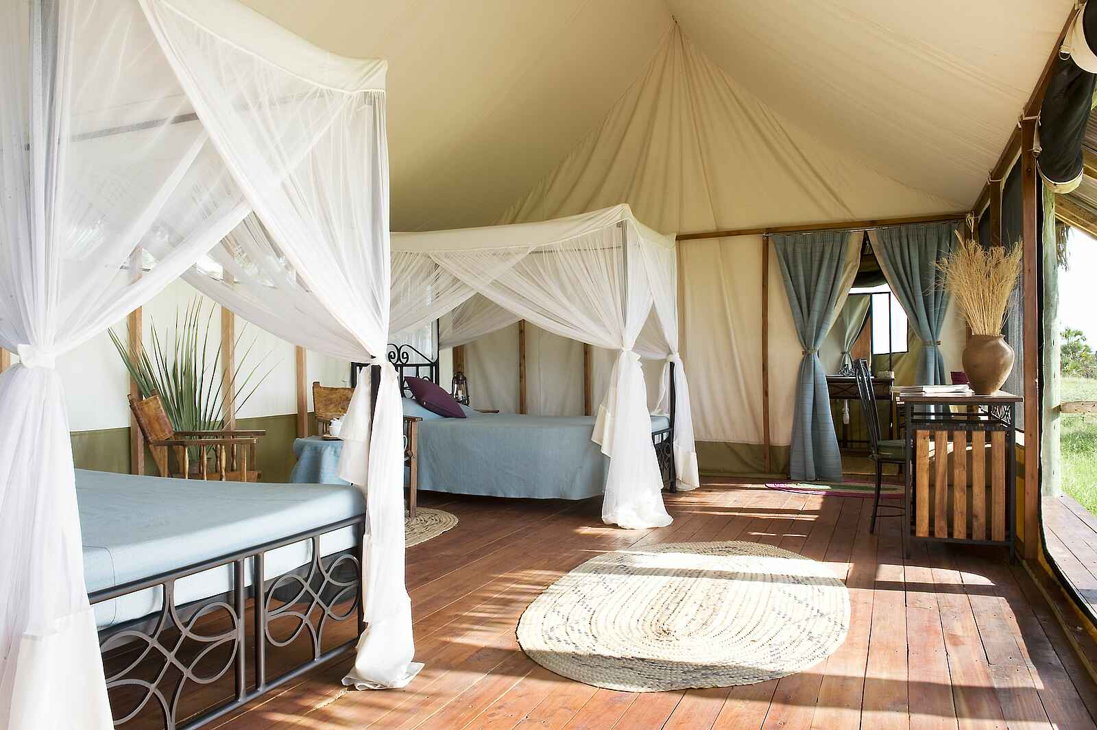Maramboi Tented Camp: Gästezelt mit zwei Doppelbetten Maramboi Tented Camp: Gästezelt mit zwei Doppelbetten