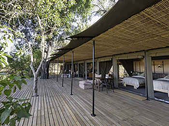 Kiri Camp: Blick auf ein Familienzelt Kiri Camp: Blick auf ein Familienzelt