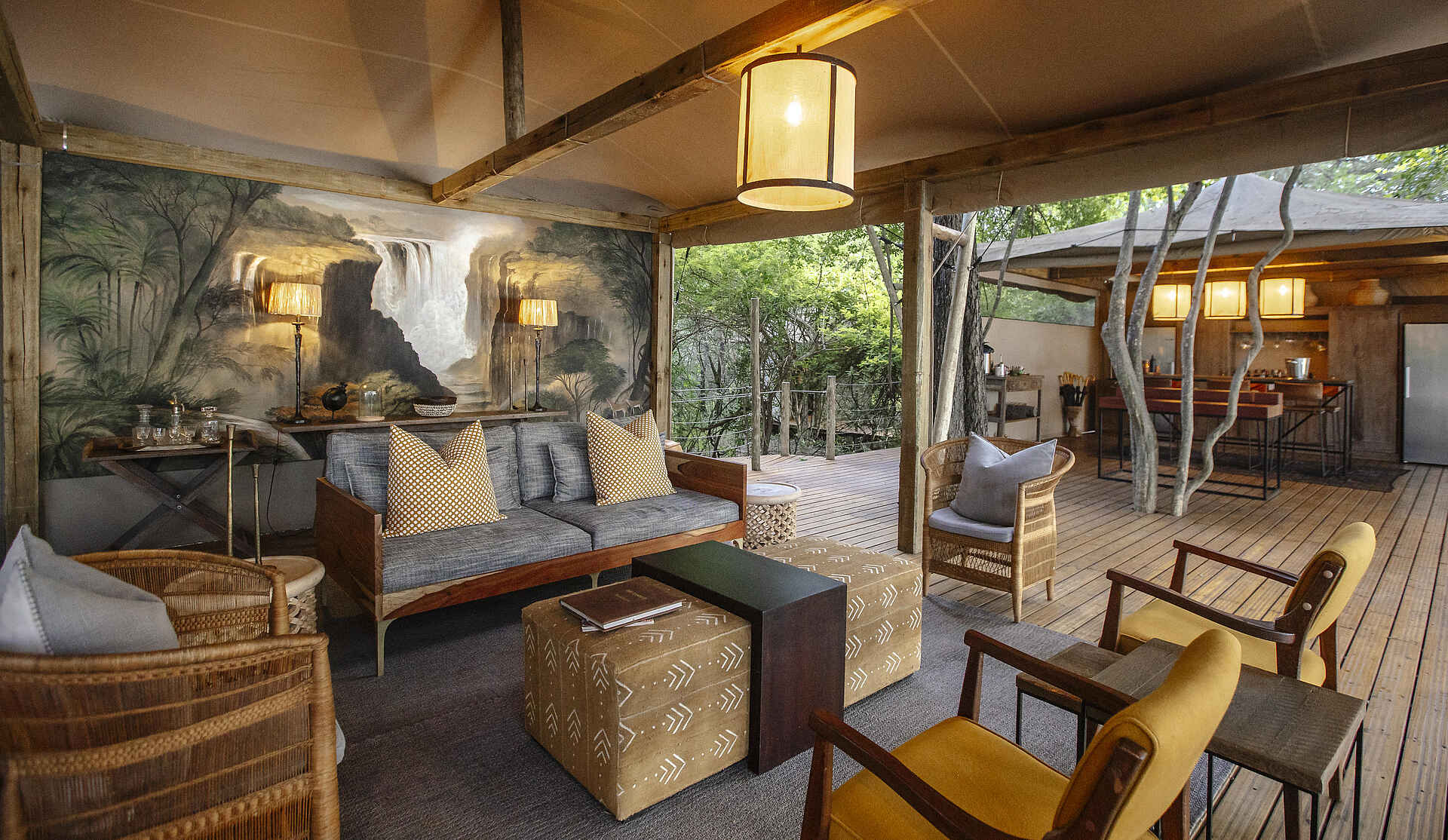 Tsowa Safari Island Lodge: Die Lounge