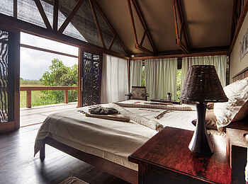 Lebala Camp: Bett mit Blick zur privaten Veranda