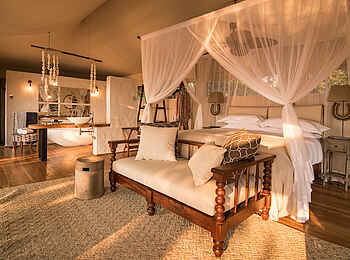 Chikwenya Camp: Blick Richtung Bad