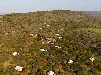 Thanda Tented Camp: Blick über das Areal Thanda Tented Camp: Blick über das Areal