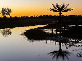 Xigera Safari Lodge: Seerosenskultpur Xigera Safari Lodge: Seerosenskultpur
