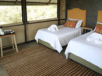 Kavinga Safari Camp: Zwei Einzelbetten Kavinga Safari Camp: Zwei Einzelbetten