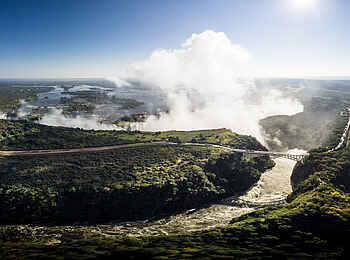 Sanctuary Sussi & Chuma: Luftaufnahme der Viktoriafälle und Umgebung
