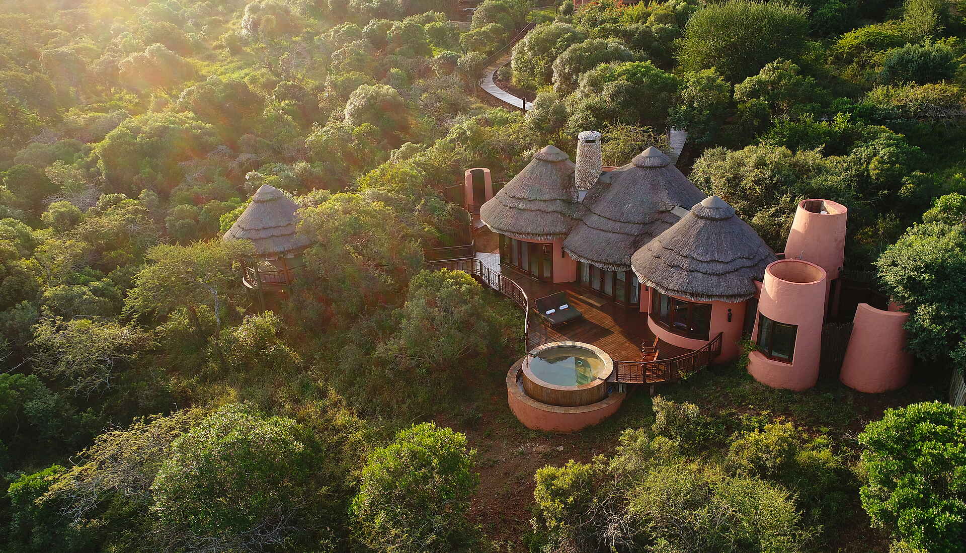 Thanda Safari Lodge: Das Camp aus der Luft Safari, Südafrika, Thanda, Thanda Safari Lodge