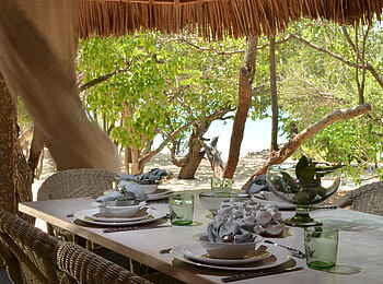 Vamizi Island: Außenessbereich der Casa Marjani