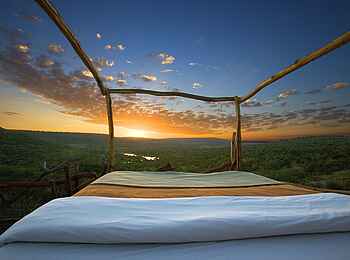 Loisaba Star Beds: Sonnenuntergang im Bett Loisaba Star Beds: Sonnenuntergang im Bett