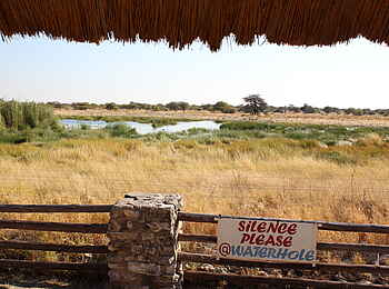 Namutoni Camp: Blick aufs Wasserloch