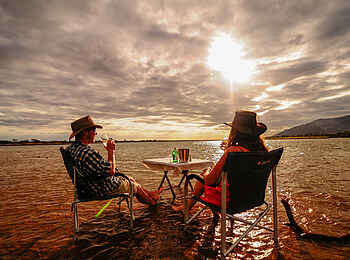 Royal Zambezi Lodge: Vor Sonnenuntergang