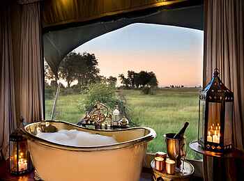 Duba Plains Suite: Gästezelt Bad