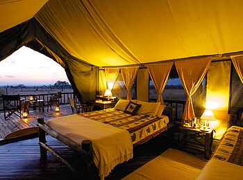 Stanley's Kopje Camp: Betten im Gästezelt Stanley's Kopje Camp: Betten im Gästezelt