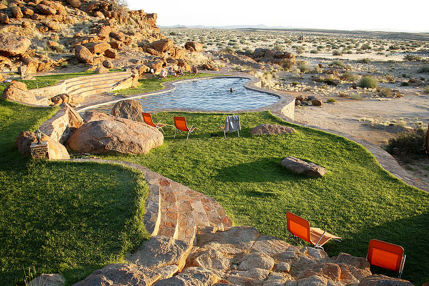 Canyon Lodge: Terrasse mit Swimmingpool Canyon Lodge: Terrasse mit Swimmingpool