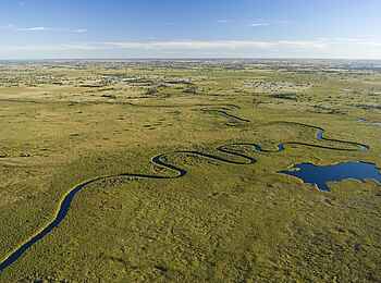 Duba Plains Camp: Luftbild Flussschleifen