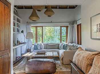 Tongabezi Lodge: Lounge Ecke im Tangala House