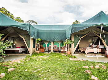 Losokwan Camp: Blick auf das Familienzelt