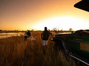 Okavango Explorers Camp: Abendstimmung im Okavangodelta Okavango Explorers Camp: Abendstimmung im Okavangodelta