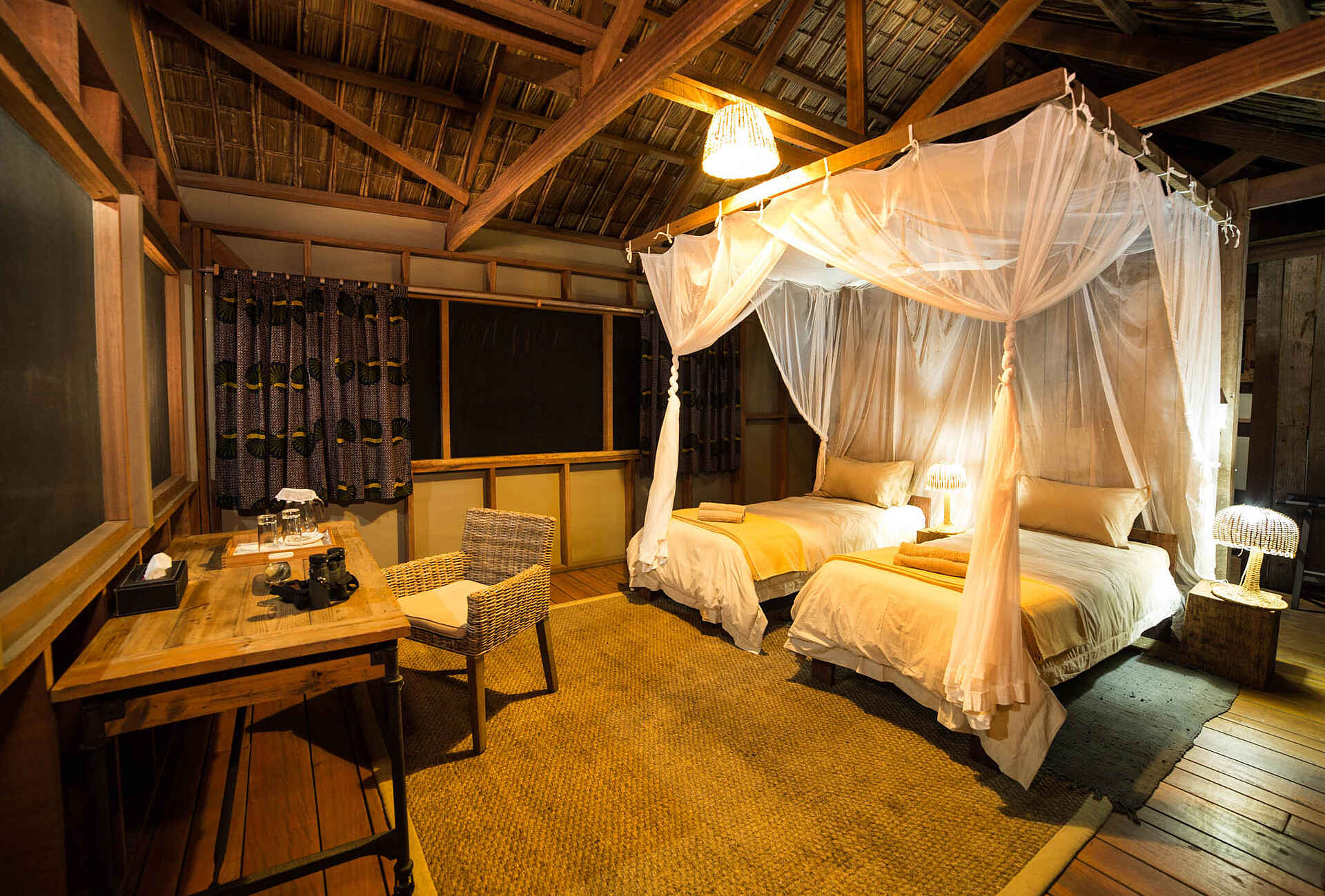 Mboko Camp: Ein Twin-Room von Innen