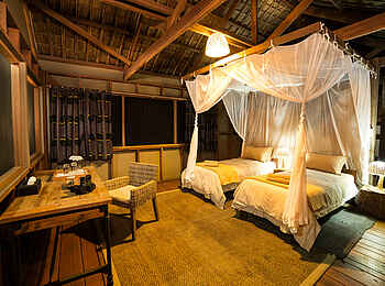 Mboko Camp: Ein Twin-Room von Innen