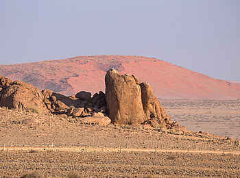 Desert Quiver Camp: Blick zur Elim-Düne