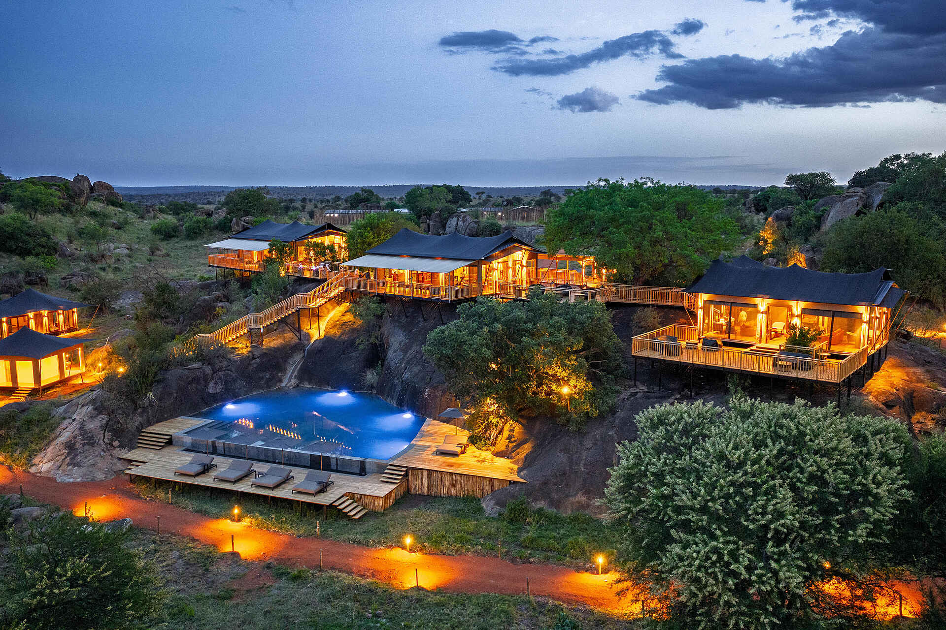 Warangi Ridge Lodge: Blick über Lodge Warangi Ridge Lodge: Blick über Lodge