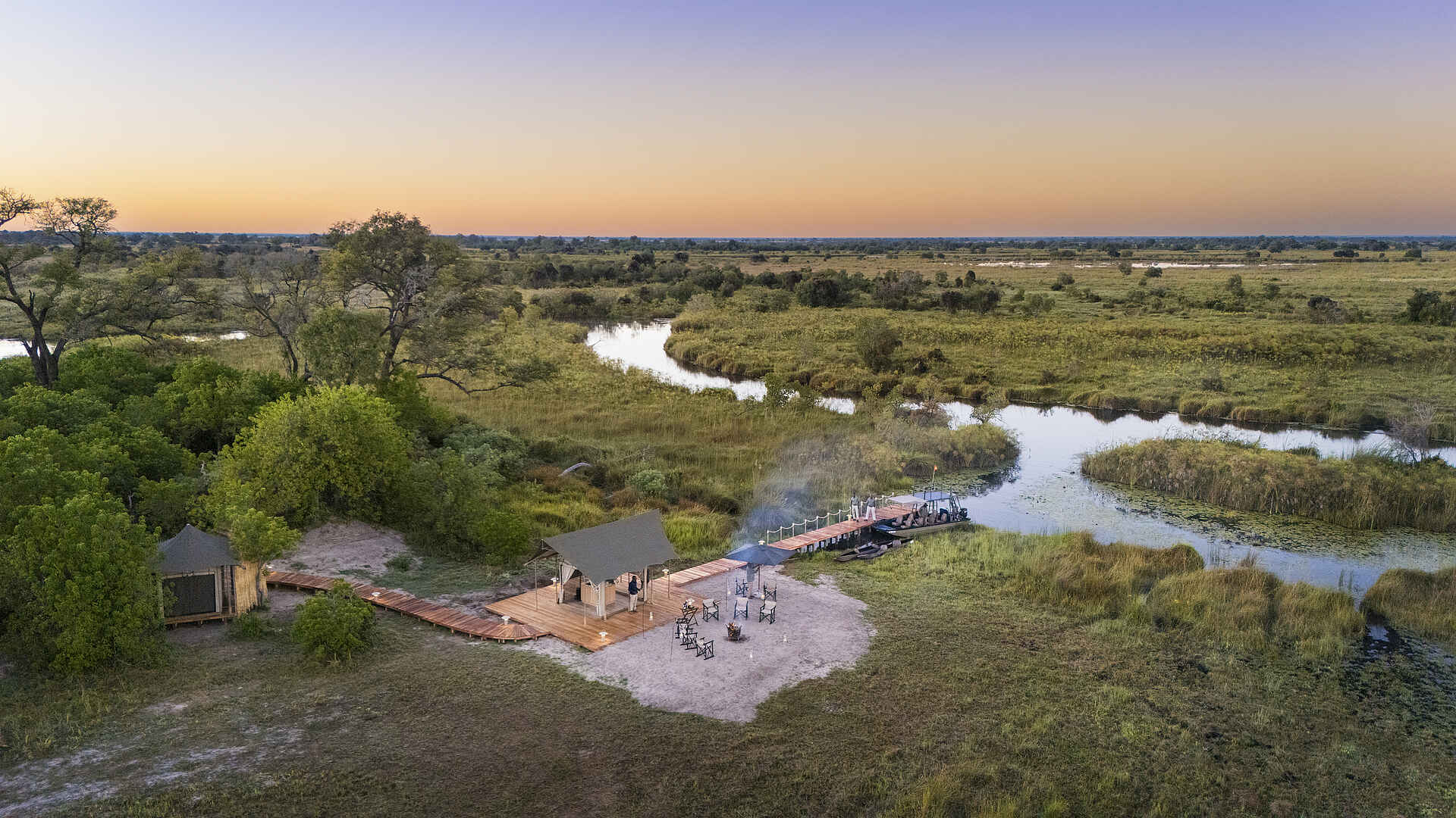 Monachira Camp: Blick auf den Bootsanleger