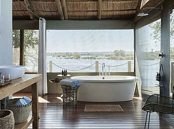 Victoria Falls River Lodge: Das Badezimmer der Luxury Zelt Suite
