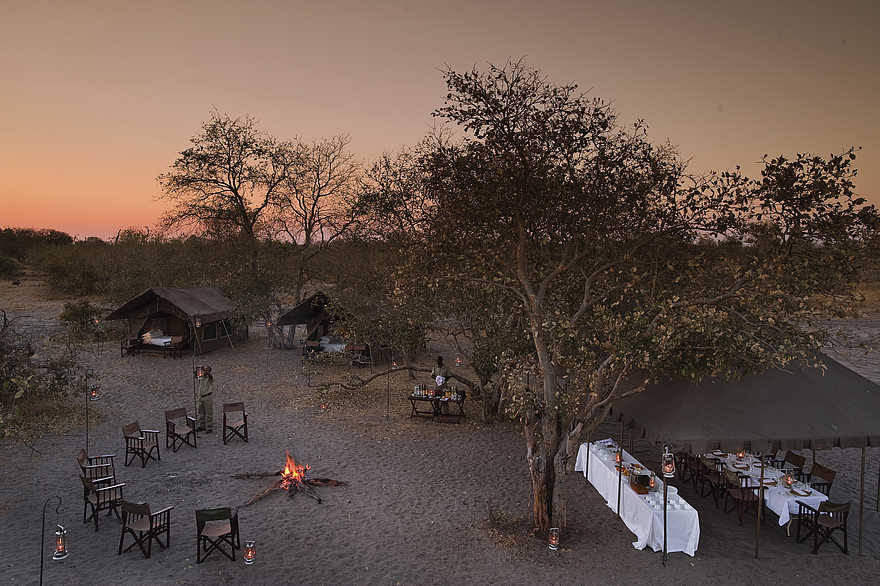 Chobe under Canvas: Das Camp aus der Luft Chobe under Canvas: Das Camp aus der Luft