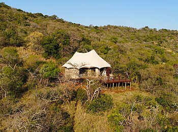 Thanda Tented Camp: Gästezelt von außen Thanda Tented Camp: Gästezelt von außen