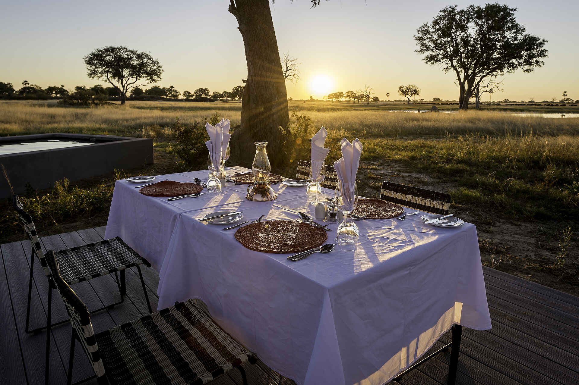 Linkwasha Camp: Gedeckter Tisch linkwasha camp, essen, main area, speisen