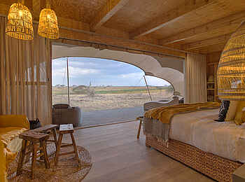 Namiri Plains Camp: Aussicht aus dem Schlafzimmer Namiri Plains Camp: Aussicht aus dem Schlafzimmer