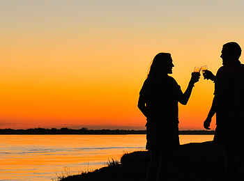 Royal Zambezi Lodge: Farbspiel beim Sonnenuntergang