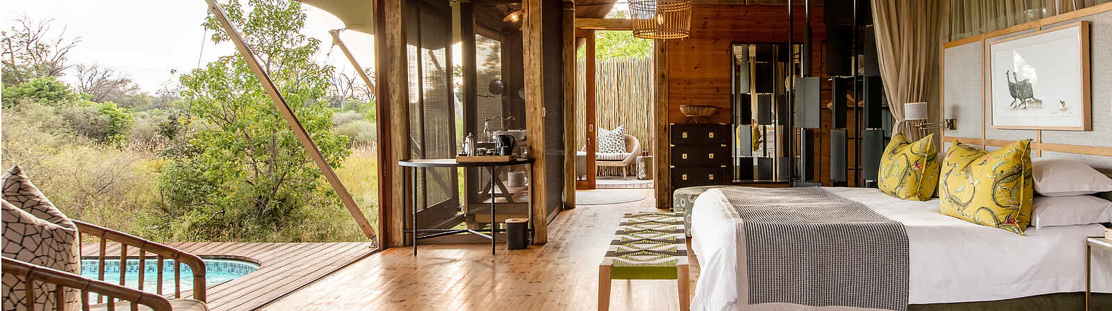 Tuludi Camp: wunderschöne Zeltsuite Tuludi Camp: wunderschöne Zeltsuite