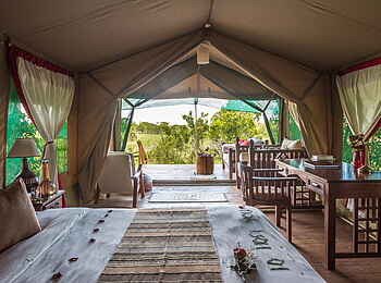 Losokwan Camp: Das Innere eines Zelts