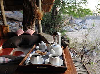 Mwagusi Safari Camp: Morgenkaffee