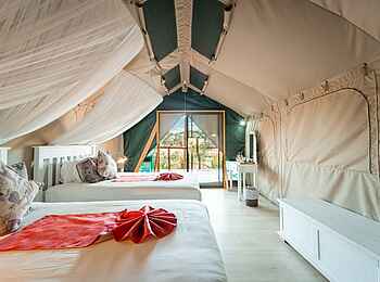 Tlouwana Camp: Einzelbetten Tlouwana Camp: Einzelbetten