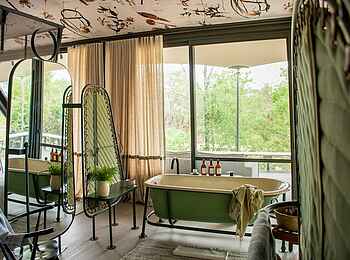 Saseka Tented Camp: Badezimmer mit Badewanne Saseka Tented Camp: Badezimmer mit Badewanne