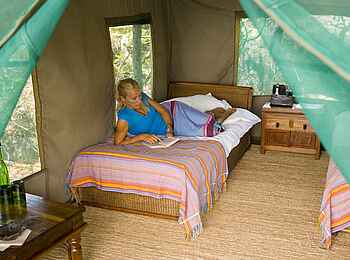 Mumbo Island Camp: Blick ins Zeltinnere