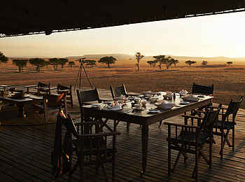 Singita Sabora Tented Camp: Frühstücksdeck