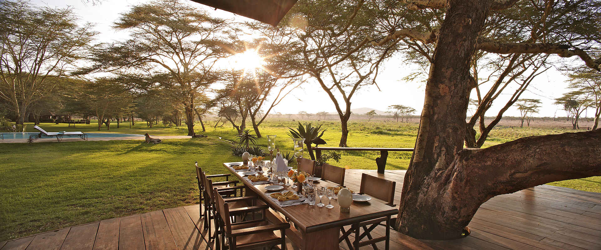 Kenia, lewa wildlife conservancy, sirikoi, essbereich, pool, afrikarma, afrikarma safaris, afrikarma safaris - wildnis. hautnah., afrikarma.de, kenya