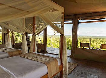 Soroi Cheetah Tented Camp: Blick nach draußen vom Schlafbereich