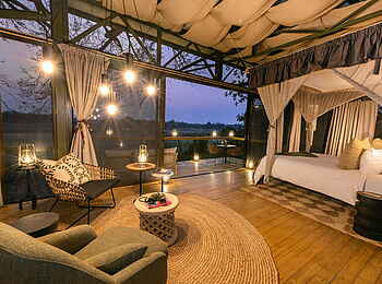 Shawa Luangwa Camp: Premium Room Blick hinein