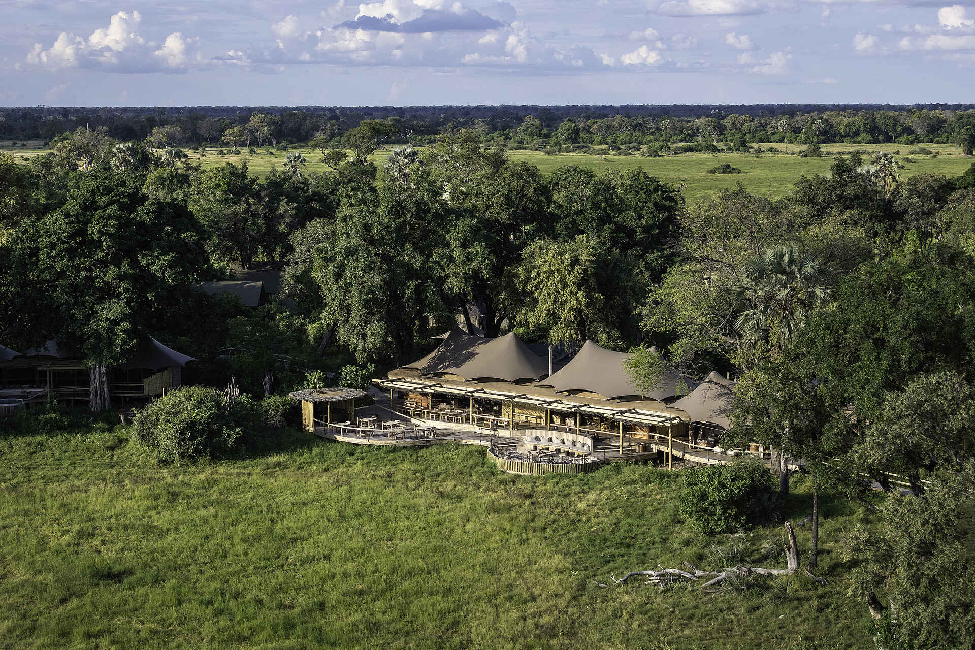 Mombo Camp: Das Camp aus der Luftansicht