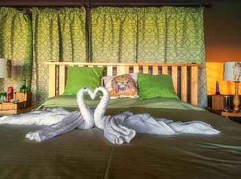 Porini Lion Camp: Willkommenseinrichtung des Gästezeltes Porini Lion Camp: Willkommenseinrichtung des Gästezeltes