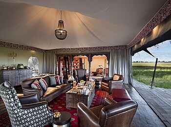 Duba Plains Camp: Blick aus der Lounge