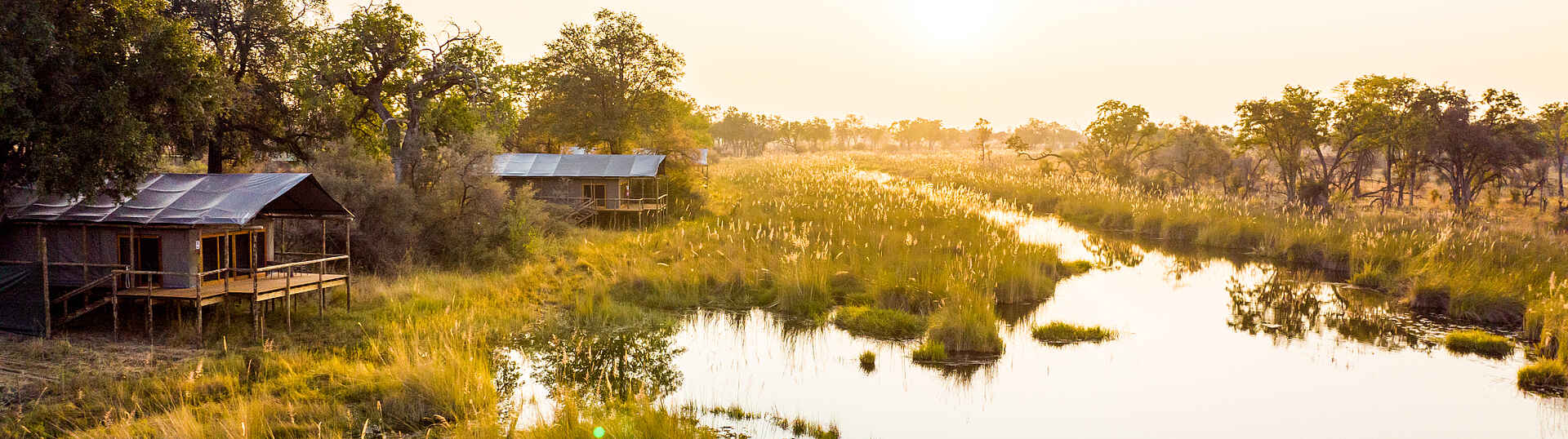 4 Rivers Camp: Blick auf die Doppelzimmer-Zelte