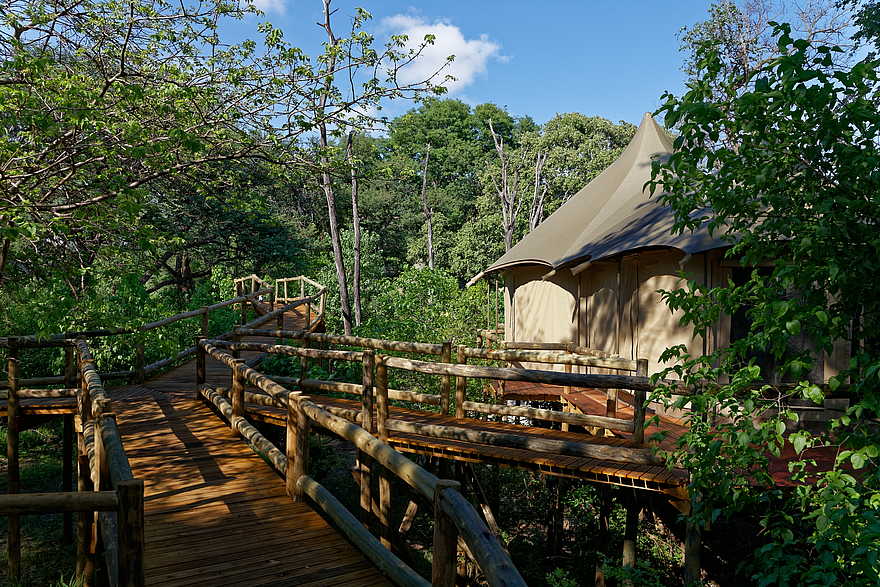 Nambwa Lodge: Holzstege Nambwa Lodge: Holzstege