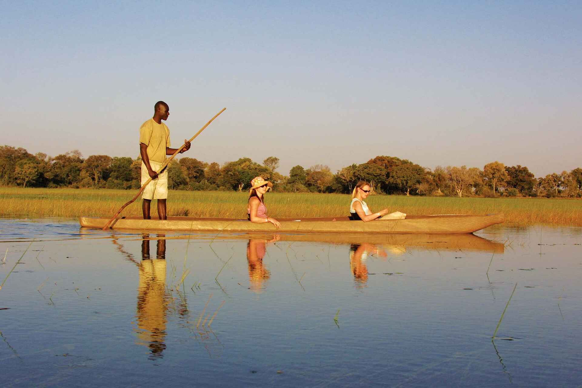 NG 27A, Okavango-Delta, Pom Pom Camp, Xudum River, Mokoro, Mokoroausflug, Poler, Moremi Game Reserve