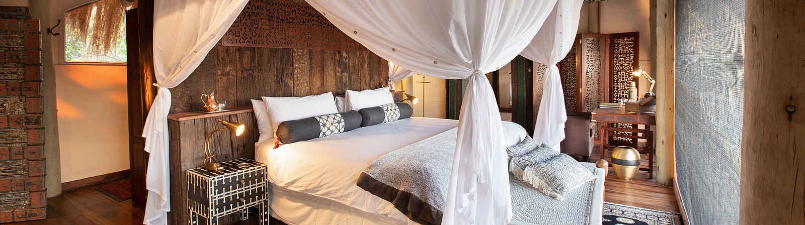 Selinda Camp: Blick ins Schlafzimmer Selinda Camp: Blick ins Schlafzimmer